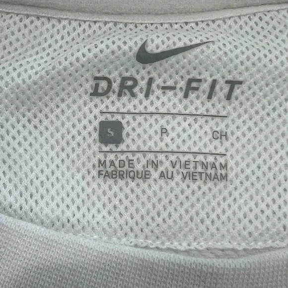 ✨Nike Dri-Fit Tri Color Swoosh Sweatshirt White/Gray Black Size Small crewneck - Picture 7 of 9
